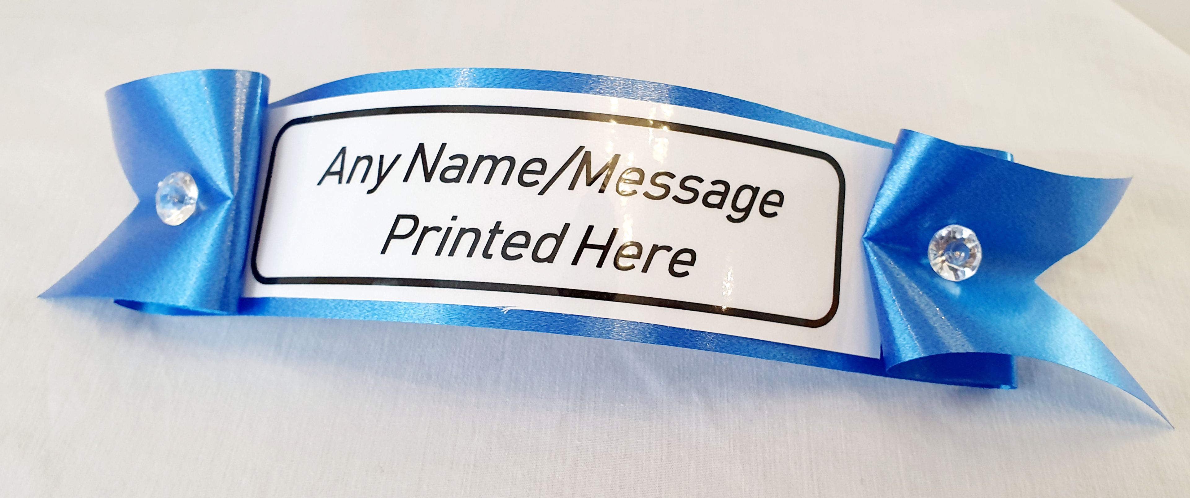 Personalised Name Sash Funeral Silk Flower Ribbon Tribute Memorial Any